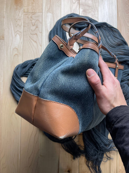 Gucci Denim/Leather Shoulder Bag
