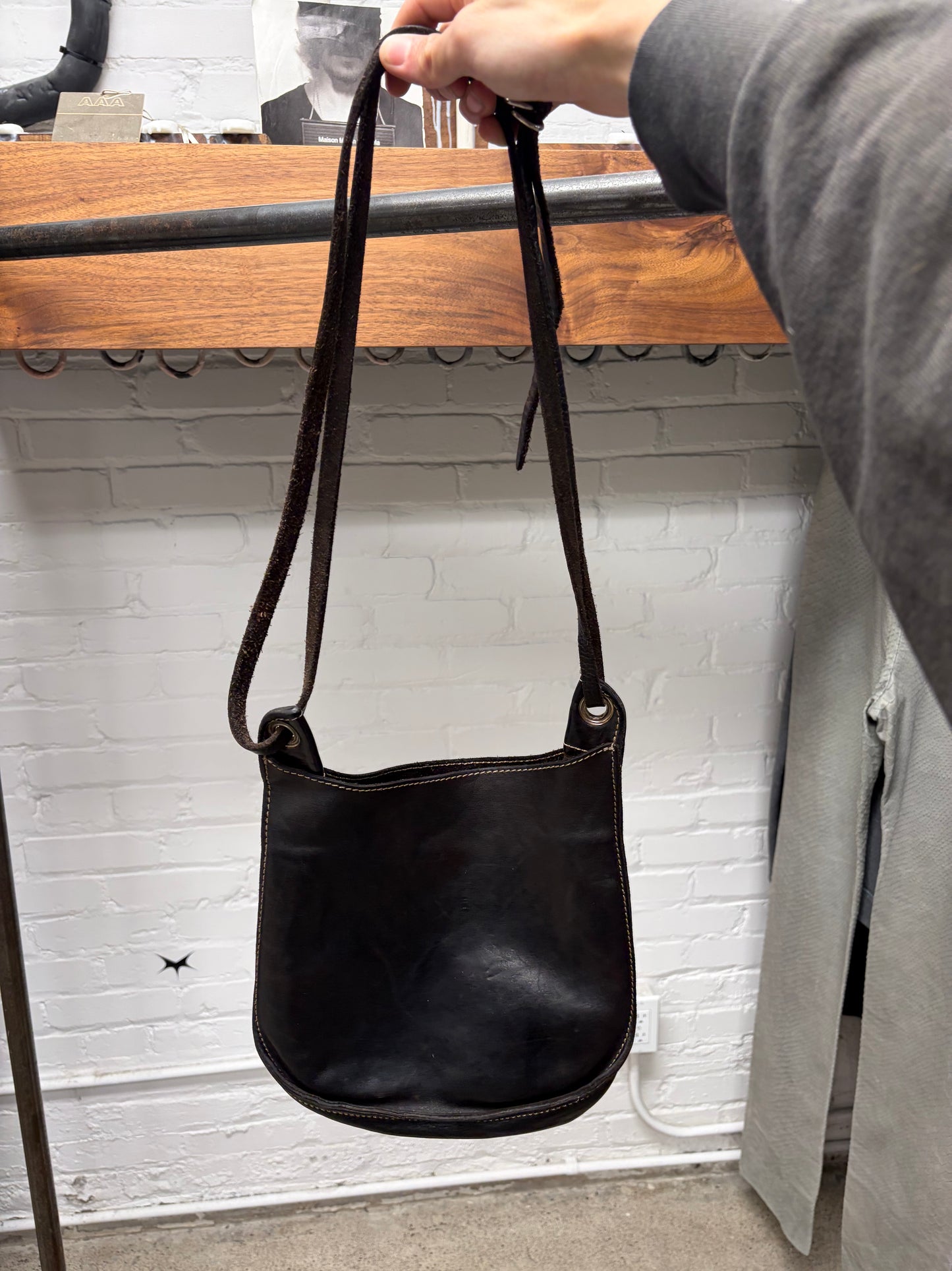 Guidi ‘Full Grain’ Brown Horse Leather Shoulder/Crossbody Bag