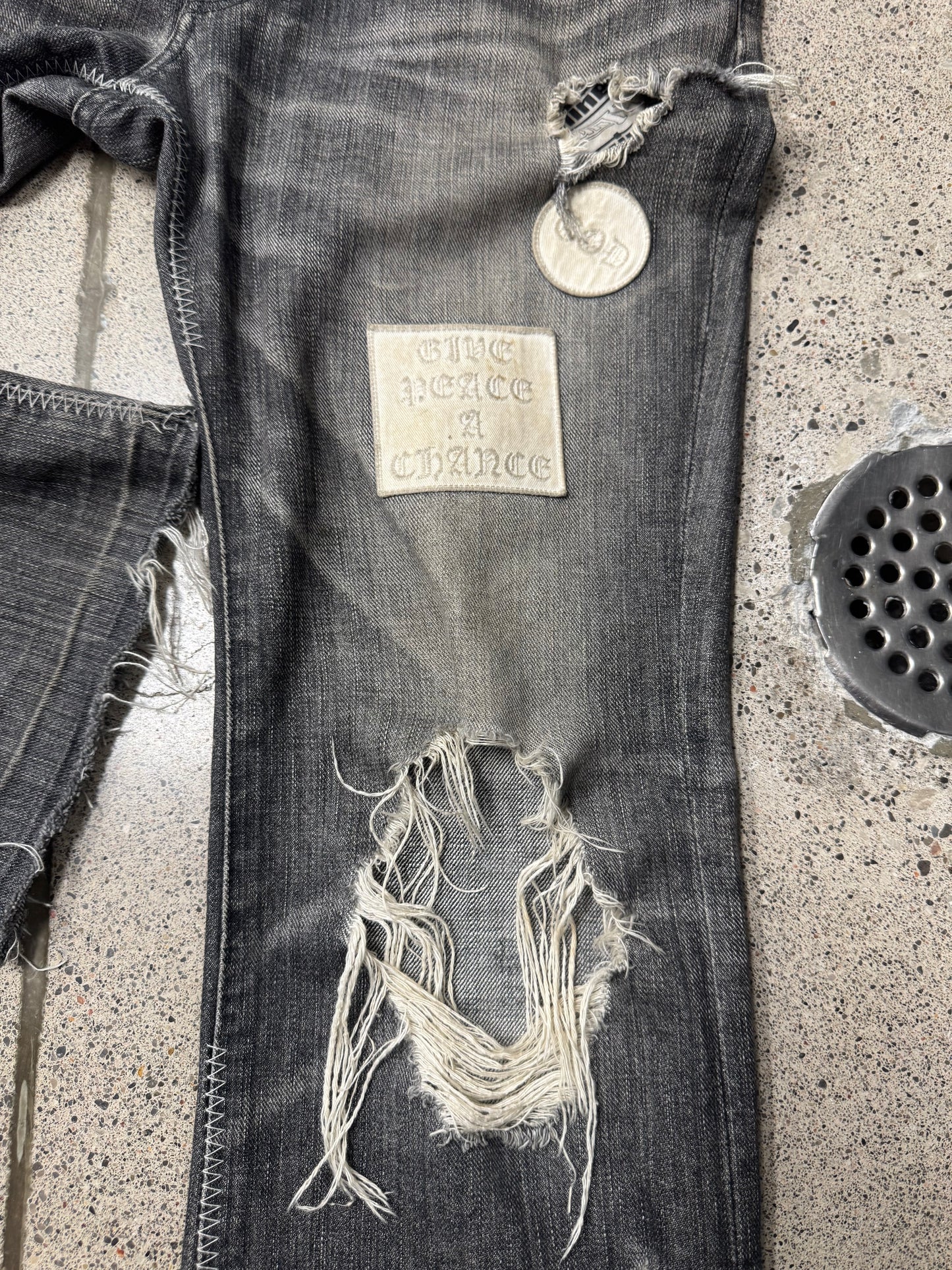 AW2004 Number (N)ine ‘Give Peace a Chance’ Patchwork Denim