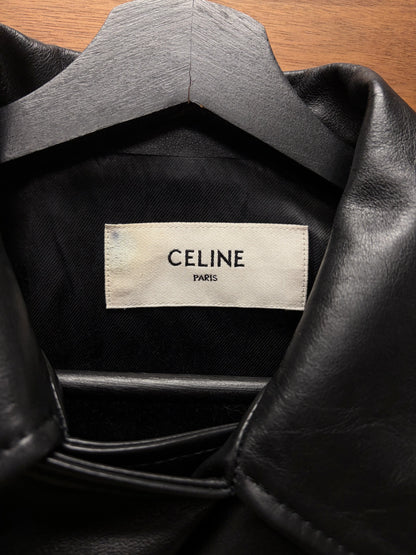 SS2019 Celine by Hedi Slimane Runway Look 13 Padded Calfskin Leather Biker Jacket