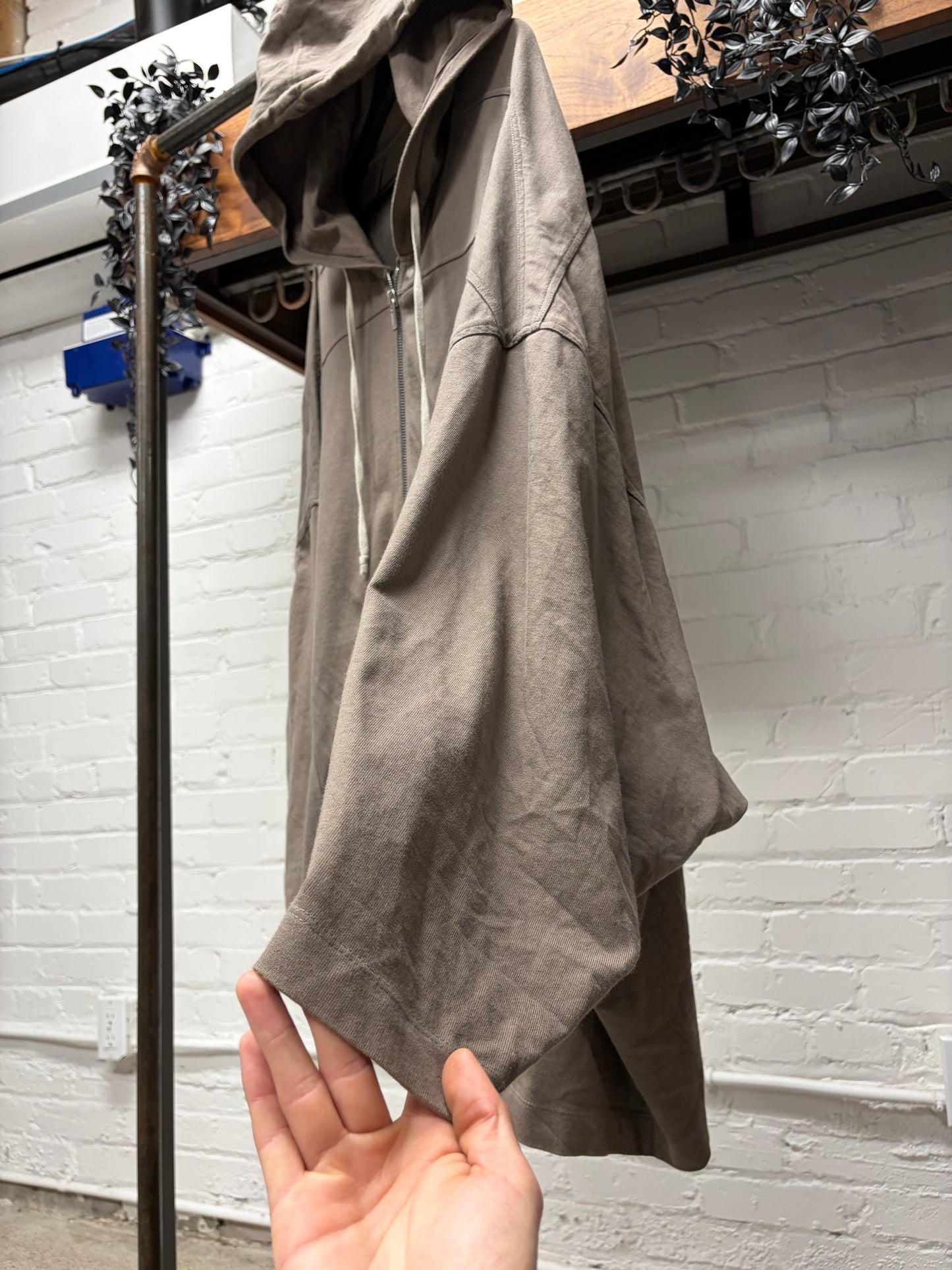 SS2023 Rick Owens ‘Edfu’ Dust Brown Jumbo ‘Peter’ Zip-Up Hoodie