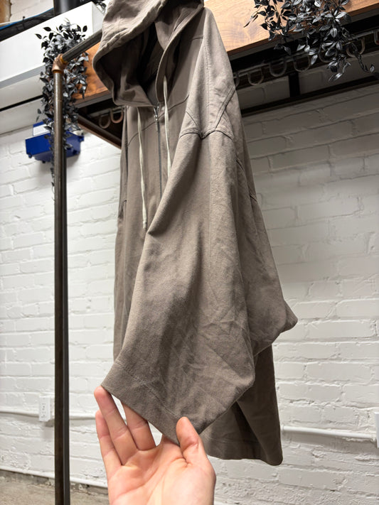 SS2023 Rick Owens ‘Edfu’ Dust Brown Jumbo ‘Peter’ Zip-Up Hoodie