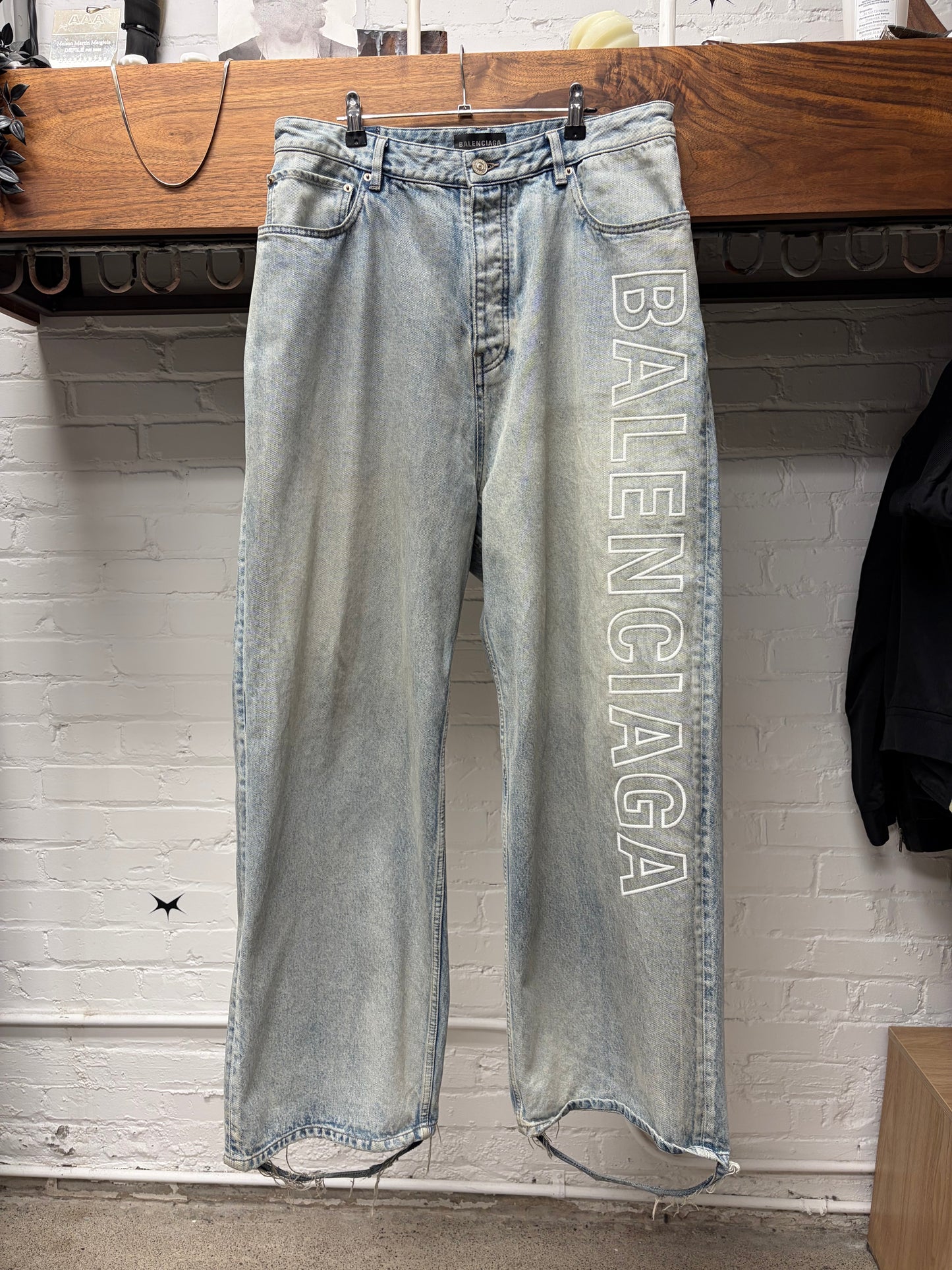 SS2024 Balenciaga ‘Outline’ Washed Blue Baggy Denim