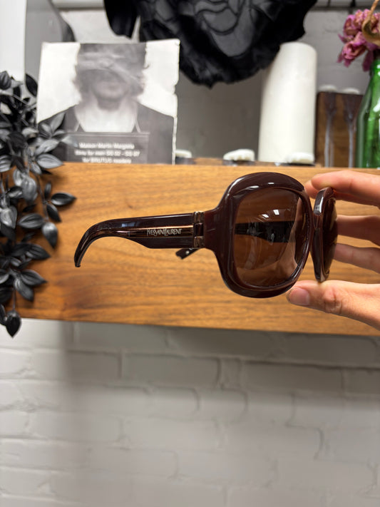 2000s Yves Saint Laurent Tortoiseshell Retro Style Sunglasses
