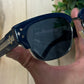 Dior ‘CD Diamond’ Blue/Silver Clubmaster Half-Rim Sunglasses