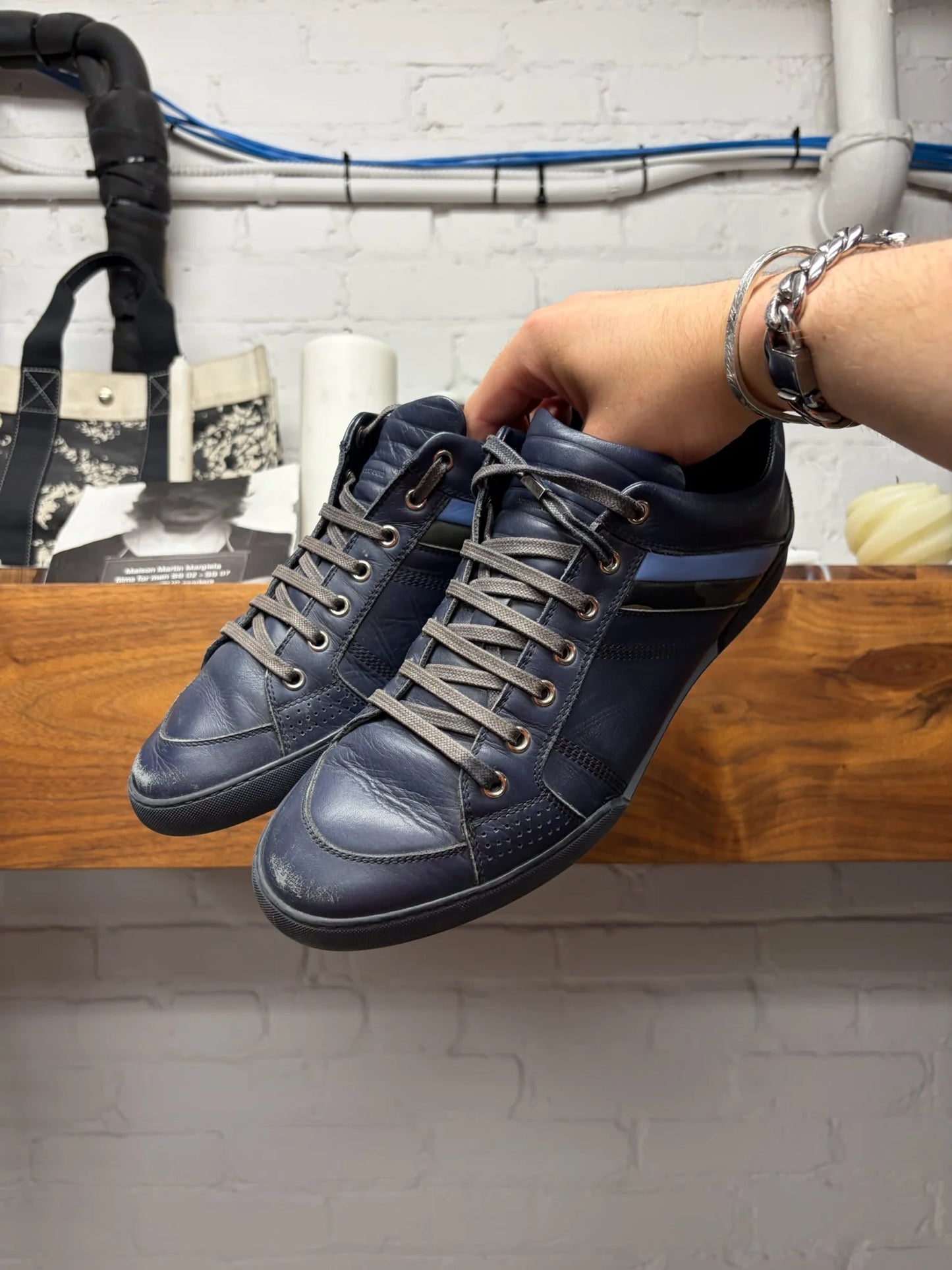 Dior Homme ‘B18’ Navy/Camo Leather Low Top Sneakers