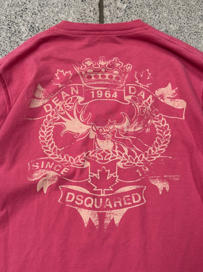 Dsquared2 Pink V-Neck Long Sleeve Shirt