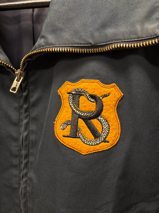 SS2010 Raf Simons Chenille Patch 'RS Crest Logo' Blue/Yellow Vintage Inspired Jacket
