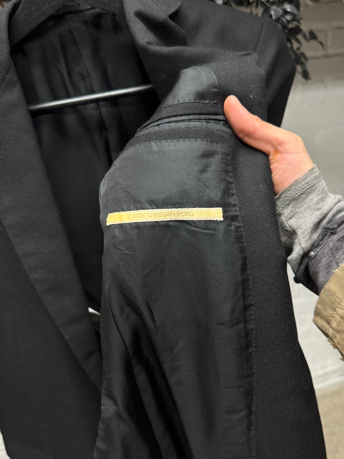 AW1996 Carol Christian Poell ‘0098’ Black ‘Tuxedo Slit’ Wool Blazer