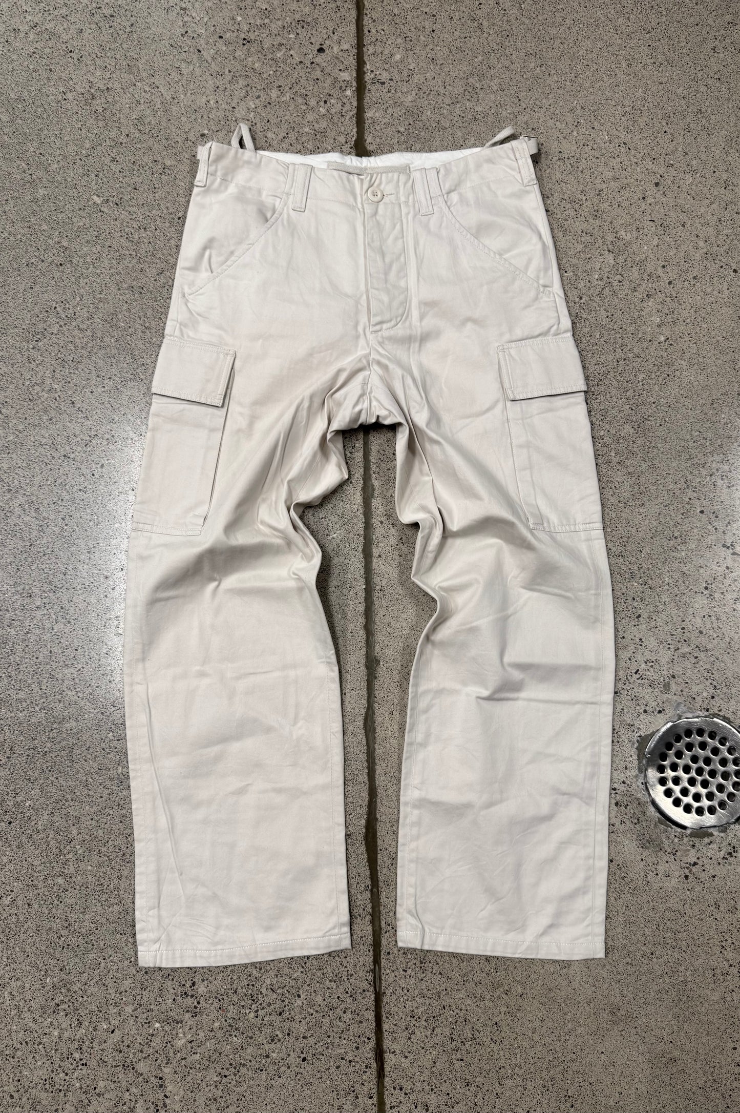 Vintage Helmut Lang Wide Leg White Cargo Pants