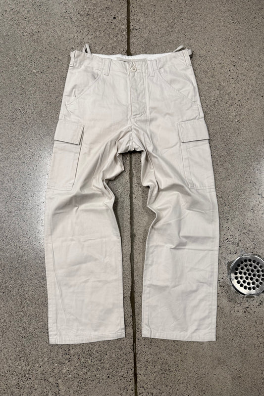 Vintage Helmut Lang Wide Leg White Cargo Pants