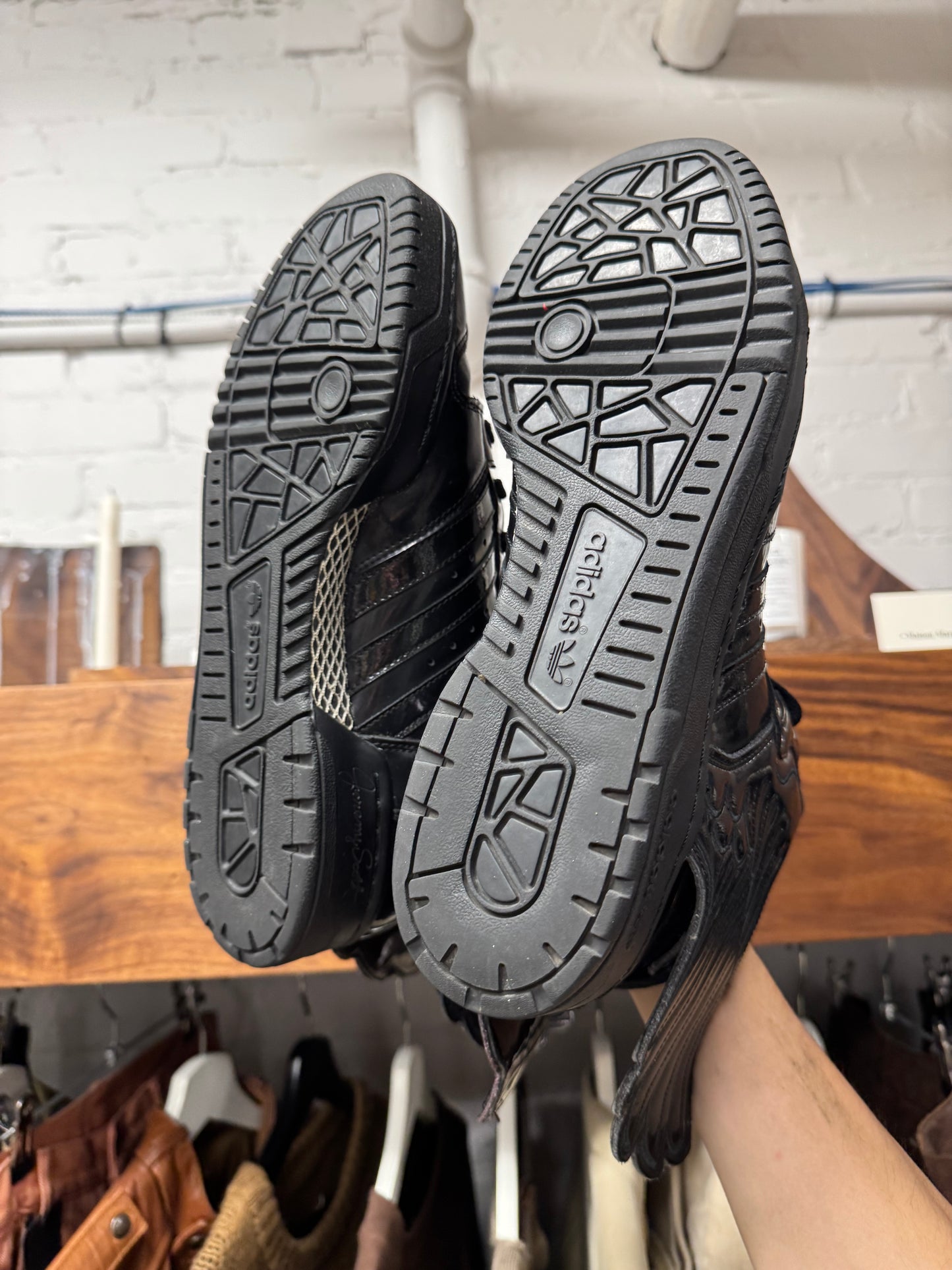 Jeremy Scott Wings 2.0 Black Patent Leather High Top Sneakers