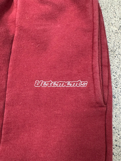 AW2017 Vetements Embroidered Logo Red Sweatpants