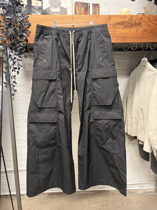 SS2023 Rick Owens Edfu ‘CargoBela’ Black Wide Leg Pants