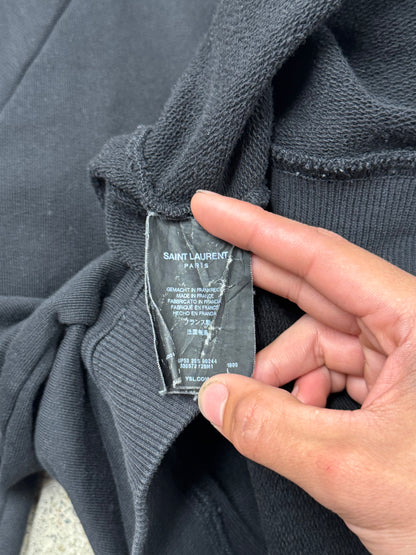 AW2013 Saint Laurent ‘Chain Distressed’ Black Pullover Hoodie