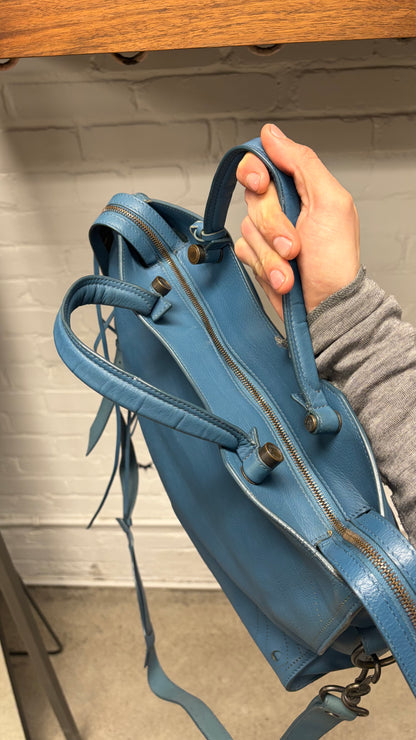 Balenciaga ‘Blackout’ Special Edition ‘City Bag’ with Crossbody Strap & Magnetic Closure