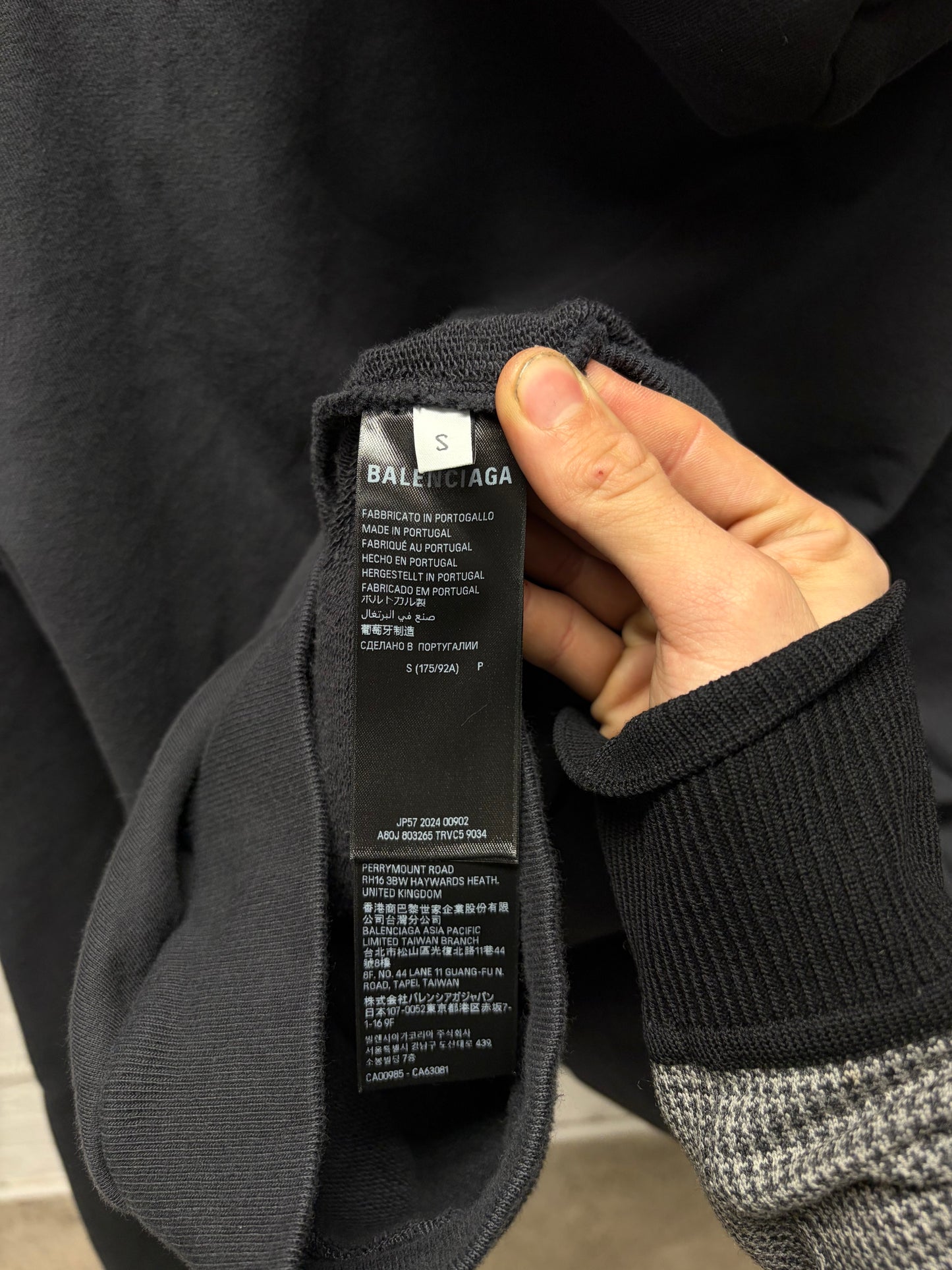 SS2025 Balenciaga ‘Keep Calm’ Parody Oversized Black Slogan Hoodie
