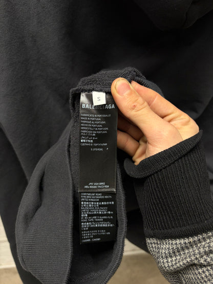 SS2025 Balenciaga ‘Keep Calm’ Parody Oversized Black Slogan Hoodie