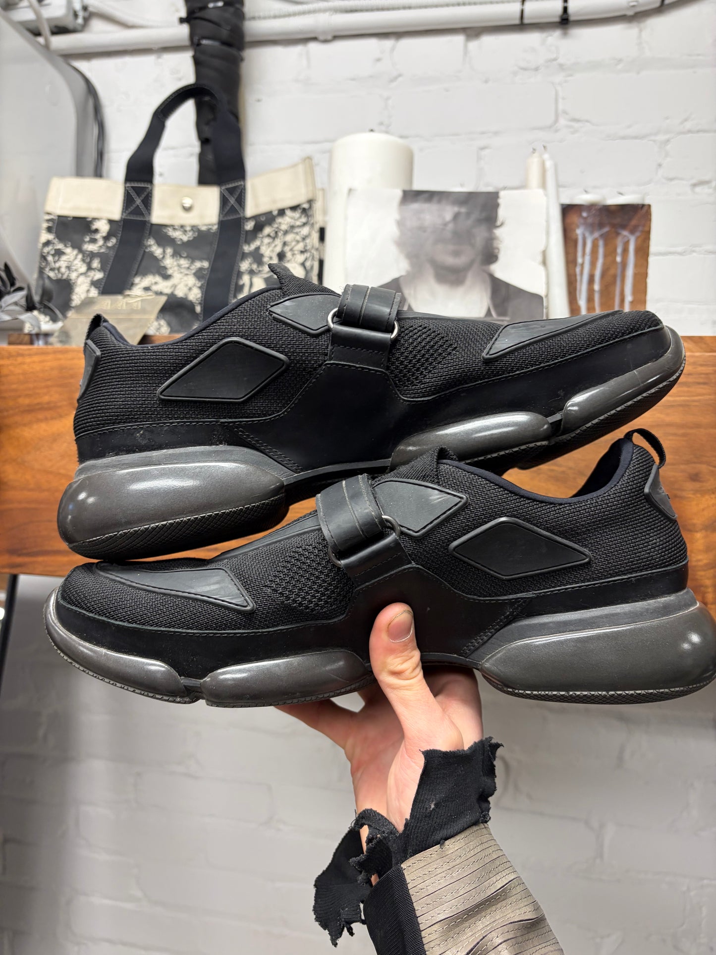 Prada ‘Cloudburst’ Black Low Top Sneakers