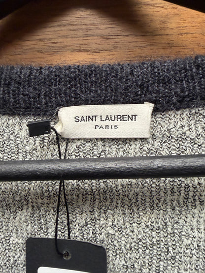 AW2015 Saint Laurent by Hedi Slimane Dark Green ‘Babycat’ Leopard Pattern Sweater