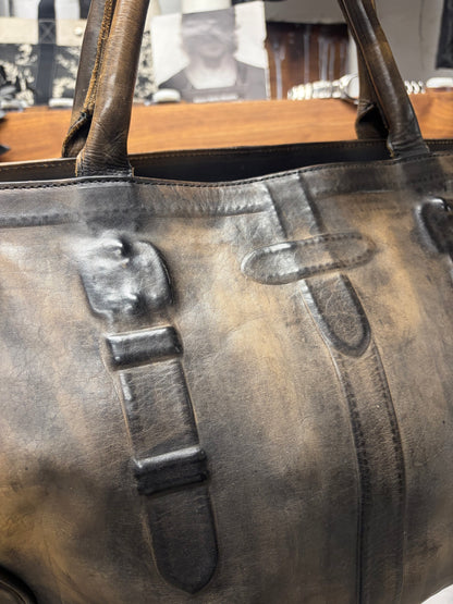 Mihara Yasuhiro Heavily Patina Faded ‘Boston’ Top Handle Leather Bag