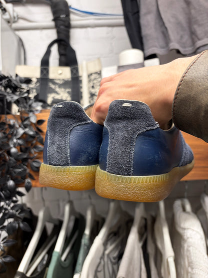 Maison Margiela ‘G.A.T.’ Blue Leather/Gum Sole Low Top Sneakers