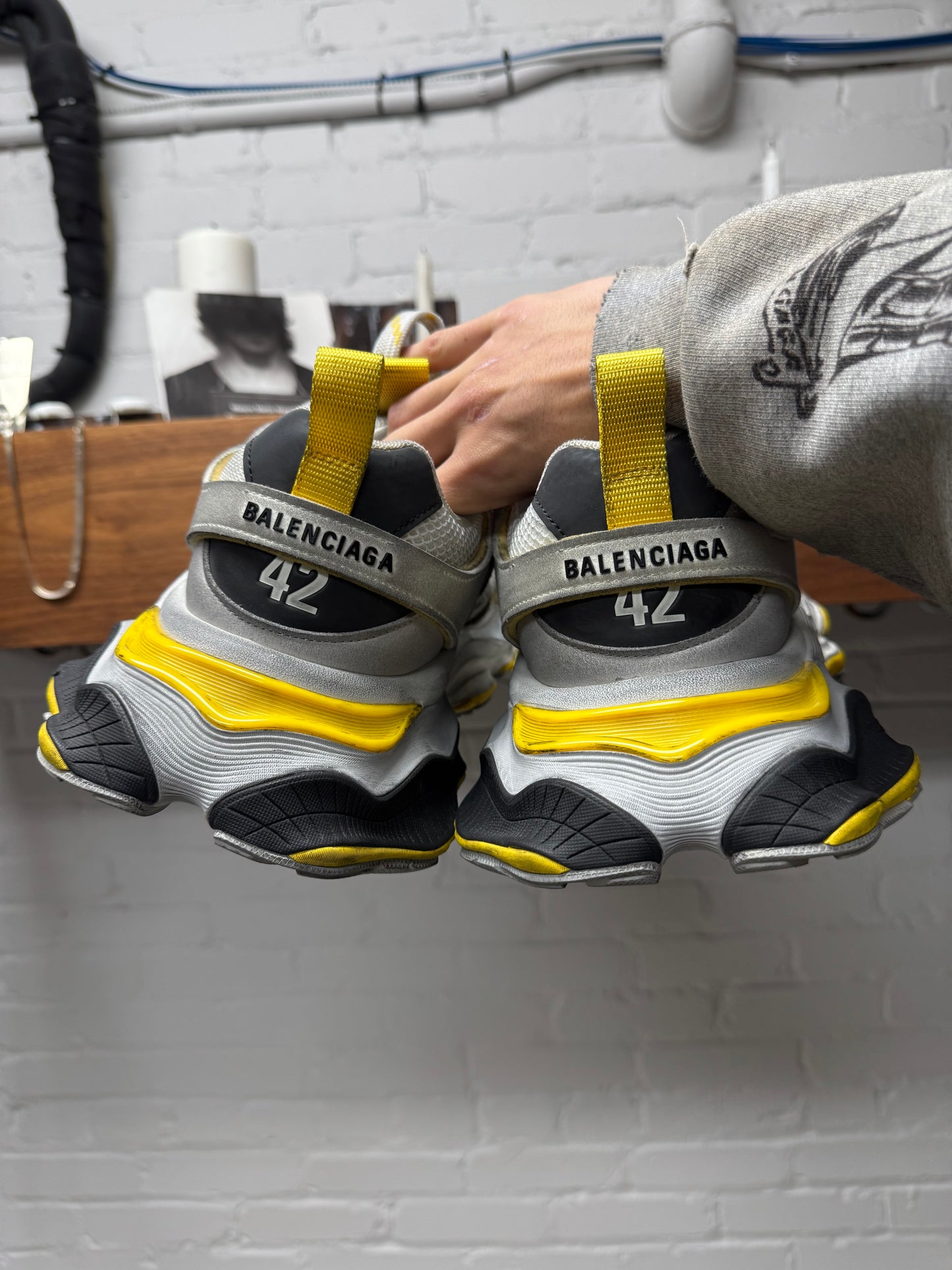 Balenciaga Yellow/Sport Grey Oversized ‘Cargo’ Sneakers
