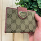 Gucci GG Monogram Gold Heart Pink Leather Cardholder Wallet