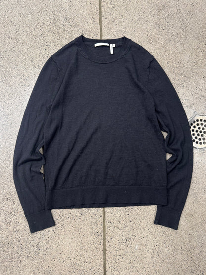 Helmut Lang Black Wool Logo Sweater