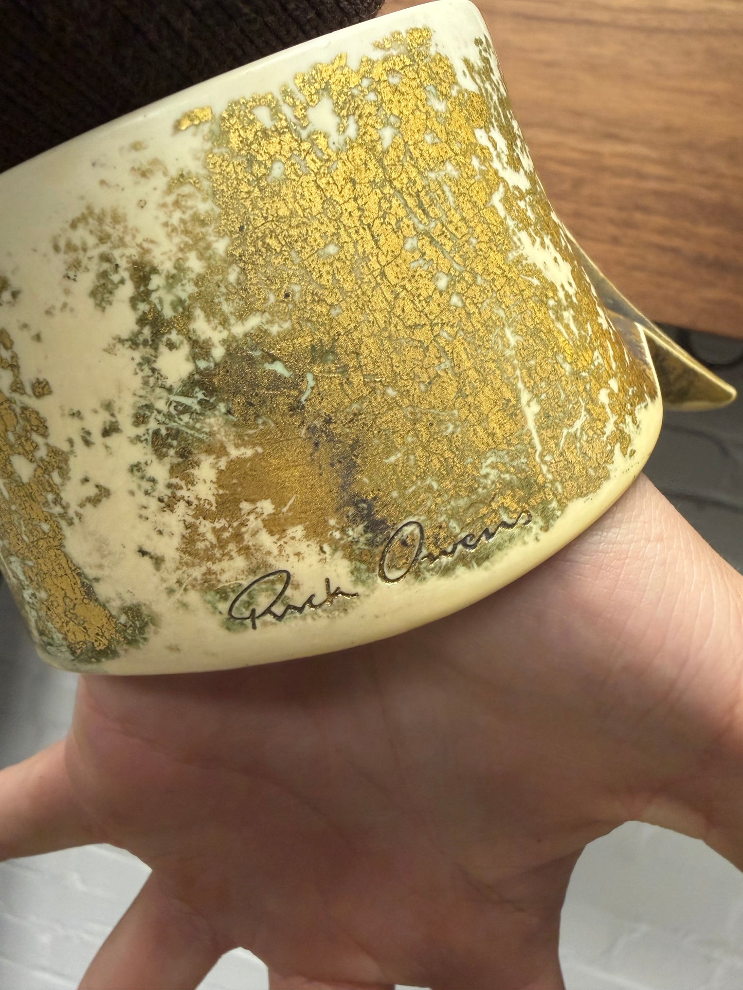 SS2010 Rick Owens ‘Release’ Geometric Rustic/Gold Bangle Bracelet