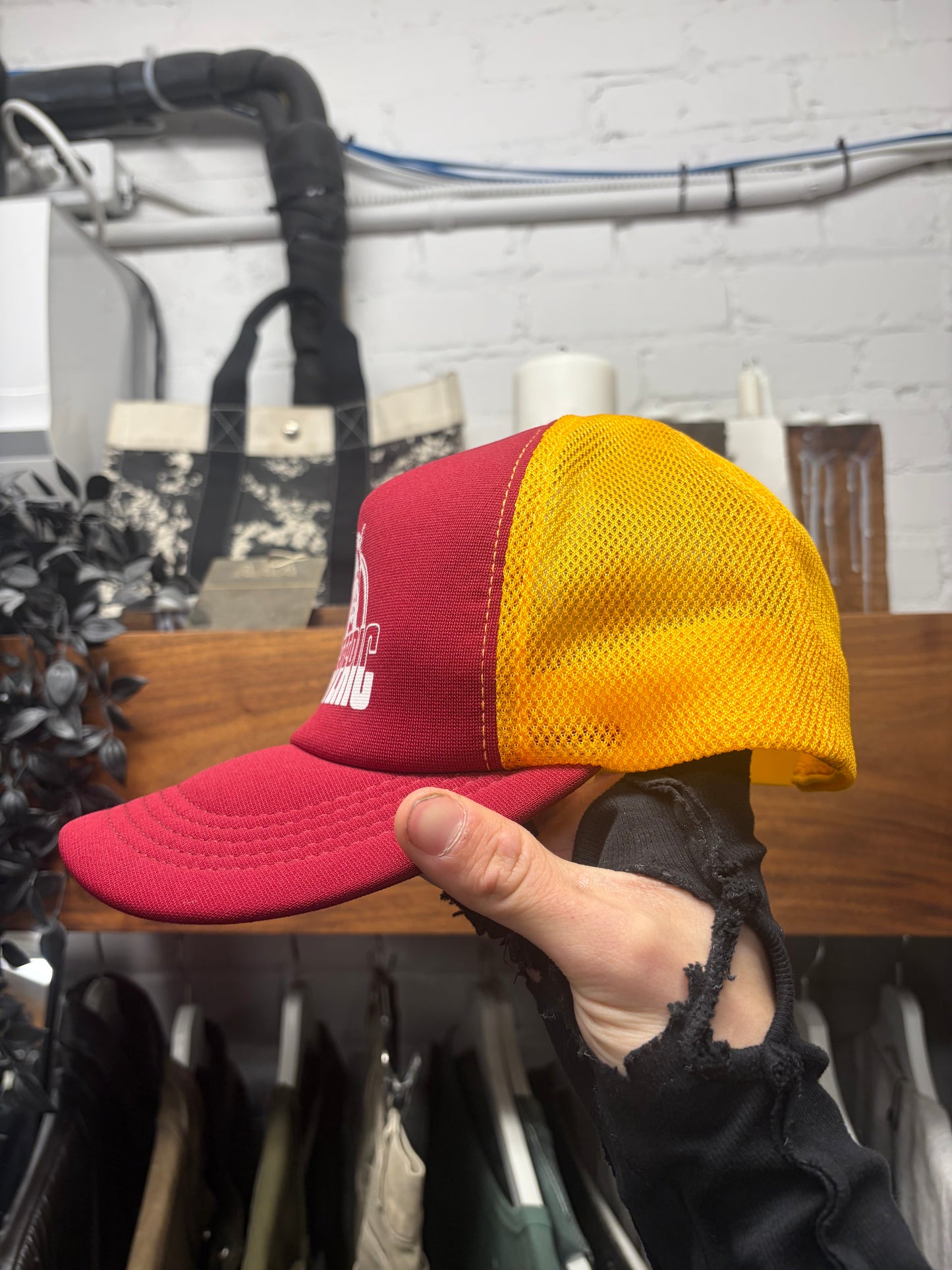 Hysteric Glamour ‘See No Evil’ Red/Yellow Trucker Hat