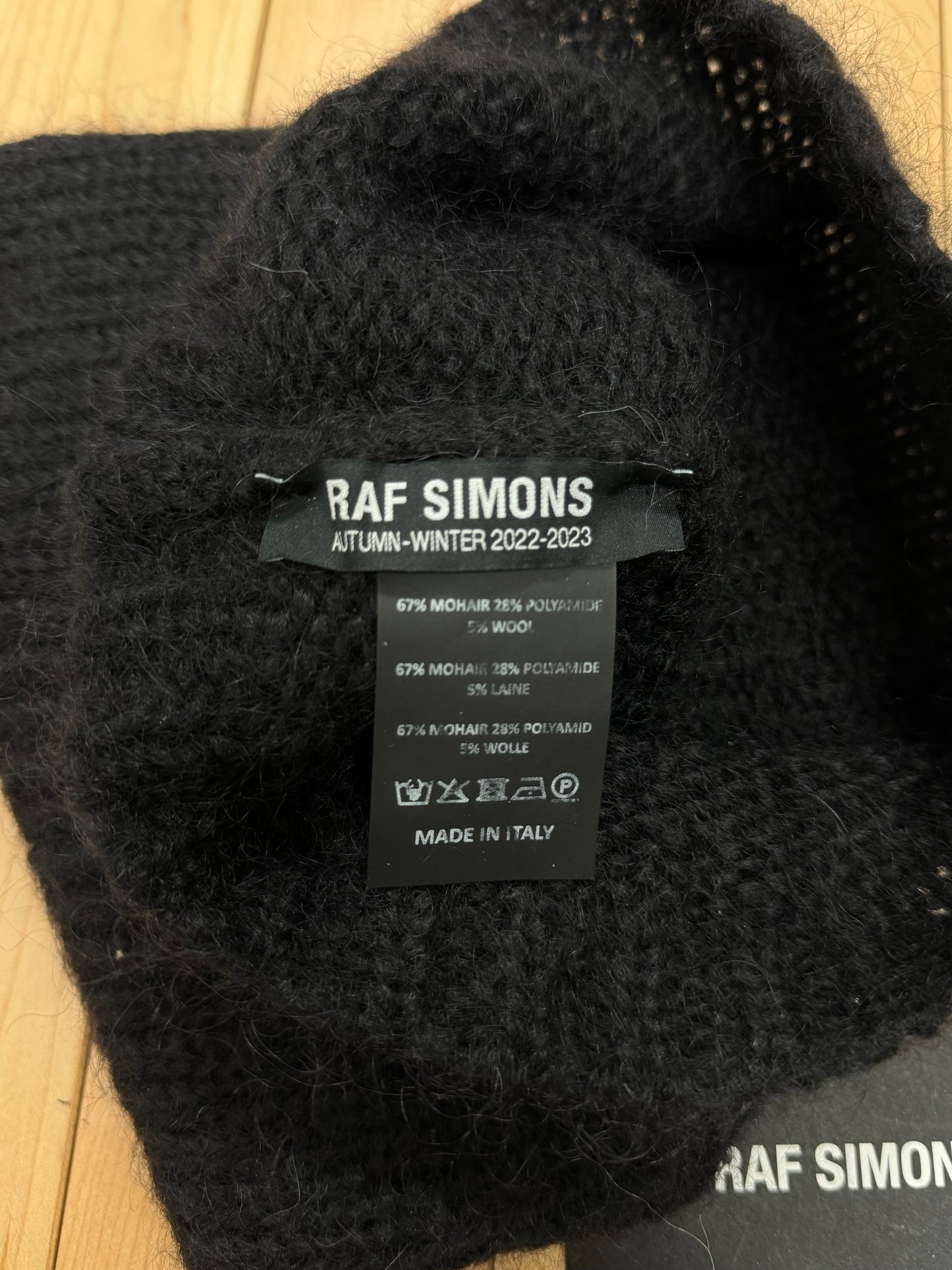 AW2022 Raf Simons Black Mohair Balaclava