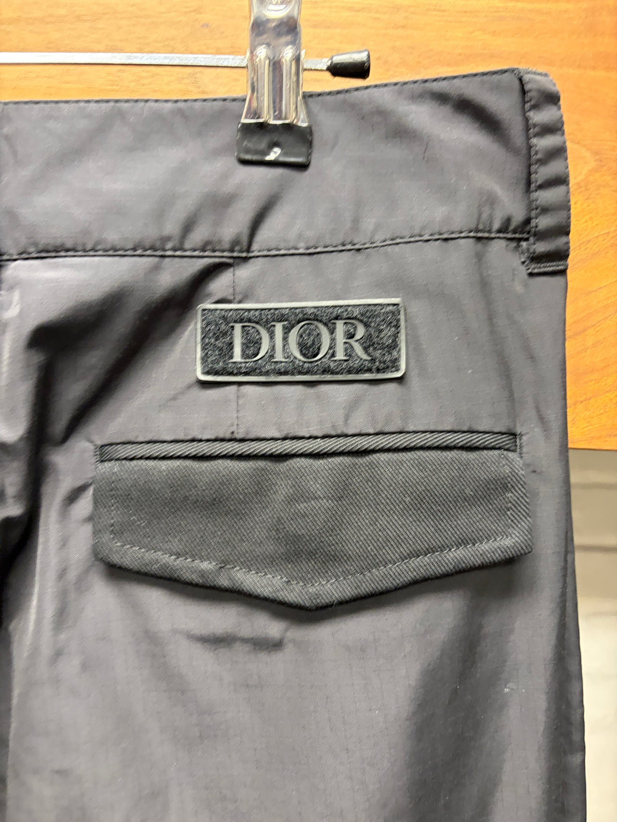 Dior Black Nylon Slim Cut Cargo Pants