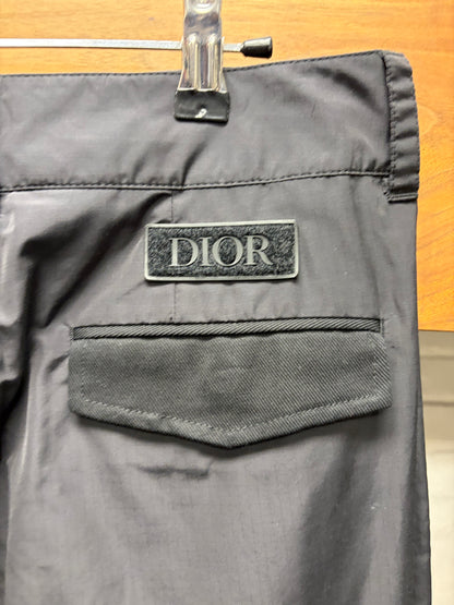 Dior Black Nylon Slim Cut Cargo Pants
