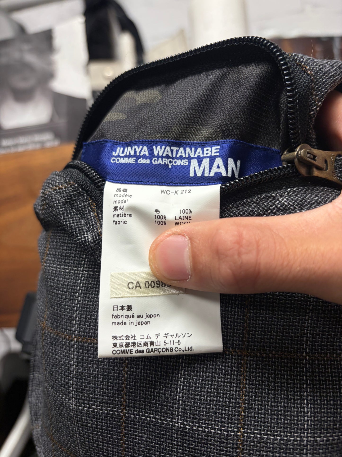 SS2019 Junya Watanabe ‘Teardrop Shape’ Plaid Crossbody Pack Bag