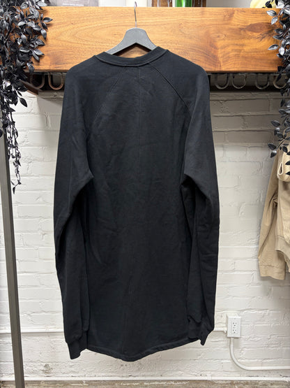 Rick Owens DRKSHDW Long Black Cotton Sweatshirt