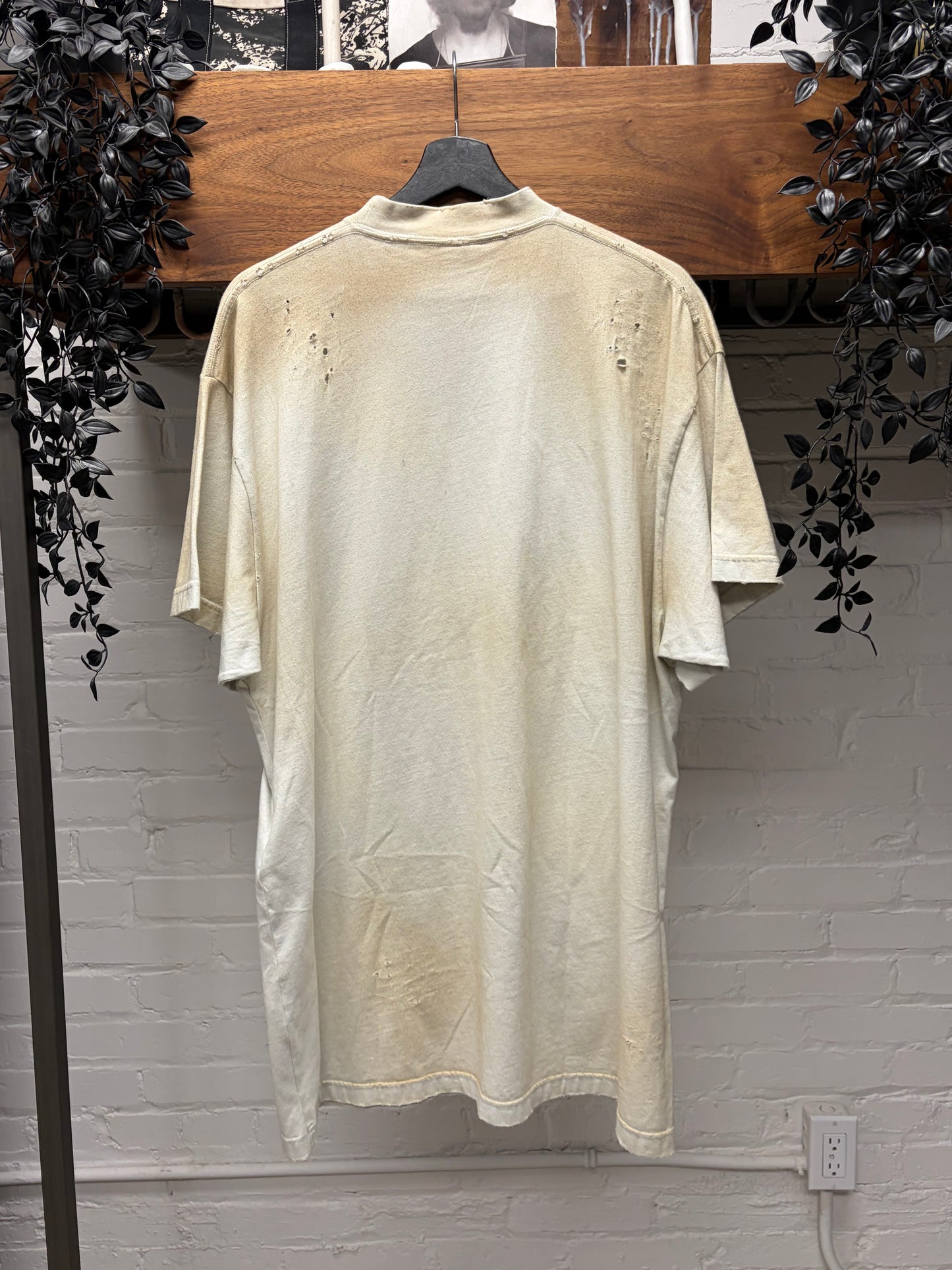 SS2023 Balenciaga ‘Skater’ Dirt Distressed Chenille Patch Logo Oversized T-Shirt