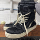 Rick Owens Black Pony-Hair ‘Geobasket’ High Top Sneakers