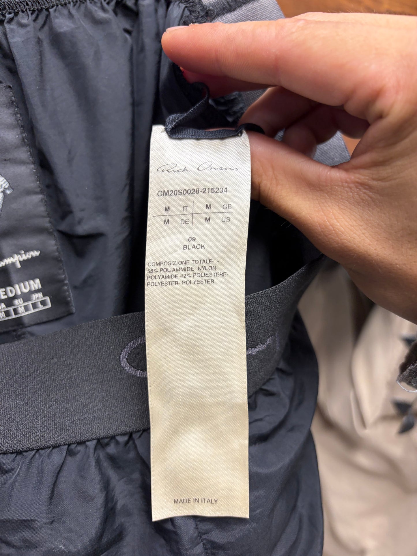 Rick Owens x Champion ‘Pentagram’ Black Nylon Track Pants