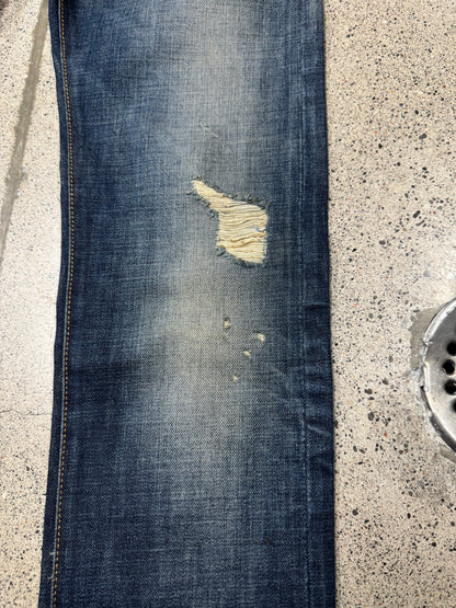 Dior Homme ‘Cool Summerday’ Raw Blue Distressed Unaltered Denim