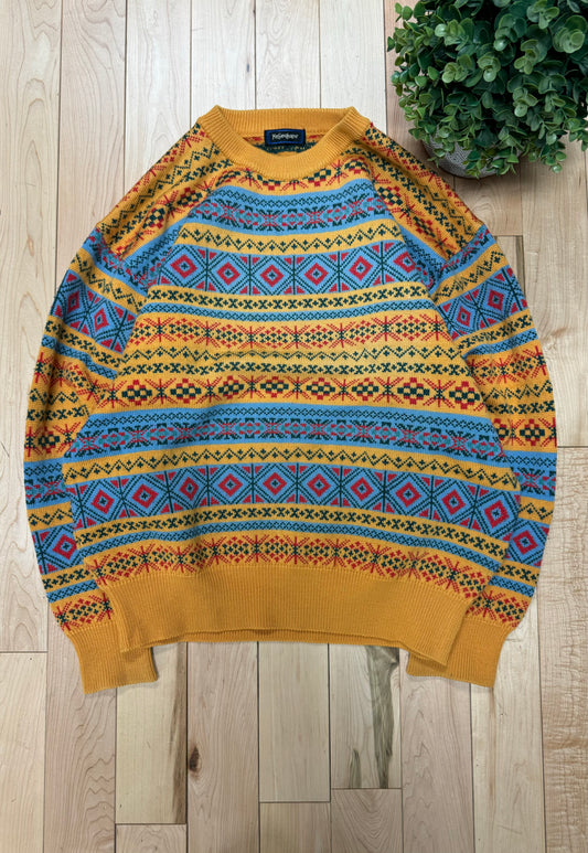 Vintage 1990s Yves Saint Laurent Nordic Knit Sweater