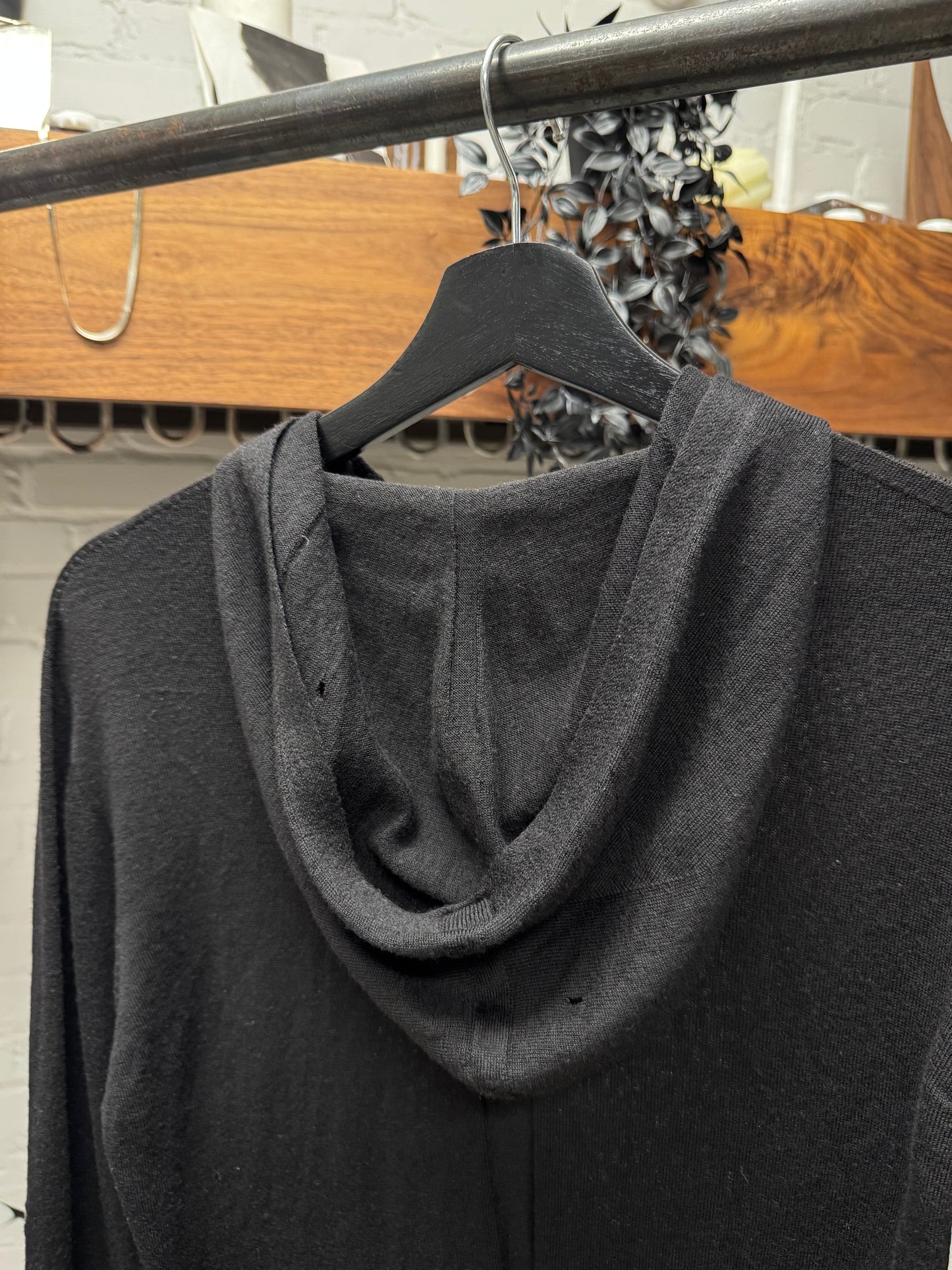 SS2015 Rick Owens ‘Faun’ Black Cashmere Hoodie