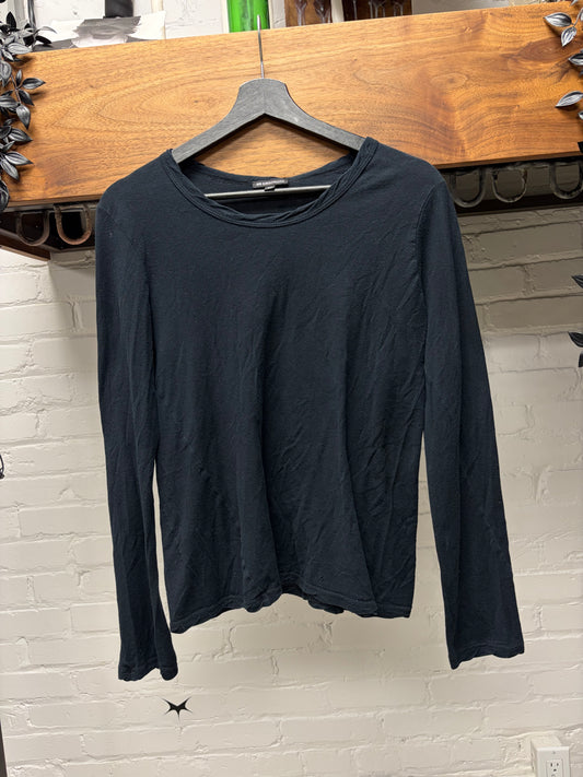 Ann Demeulemeester Black Semi-Sheer Cotton Long Sleeve Shirt