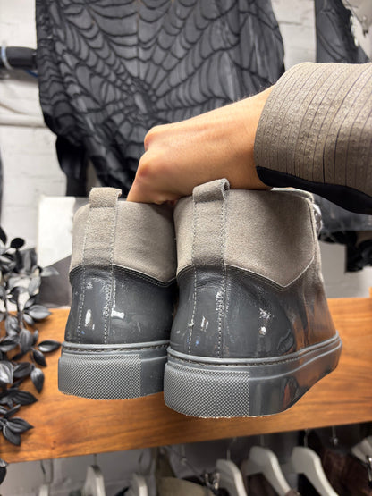 Balenciaga ‘Arena’ Gradient Grey Suede High Top Sneakers