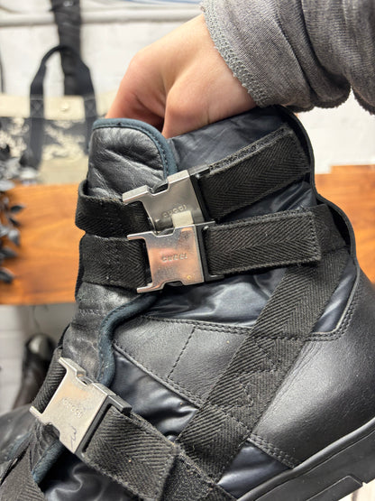 SS2010 Gucci by Frida Giannini ‘Buckle Closure’ Strapped High Top Leather Sneakers