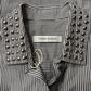 Balmain Studded Silver Pinstripe Button Down Shirt