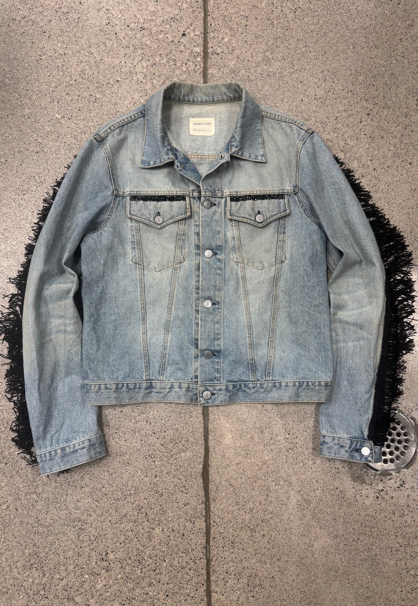 Vintage Helmut Lang ‘Fringe’ Light Wash Denim Trucker Jacket