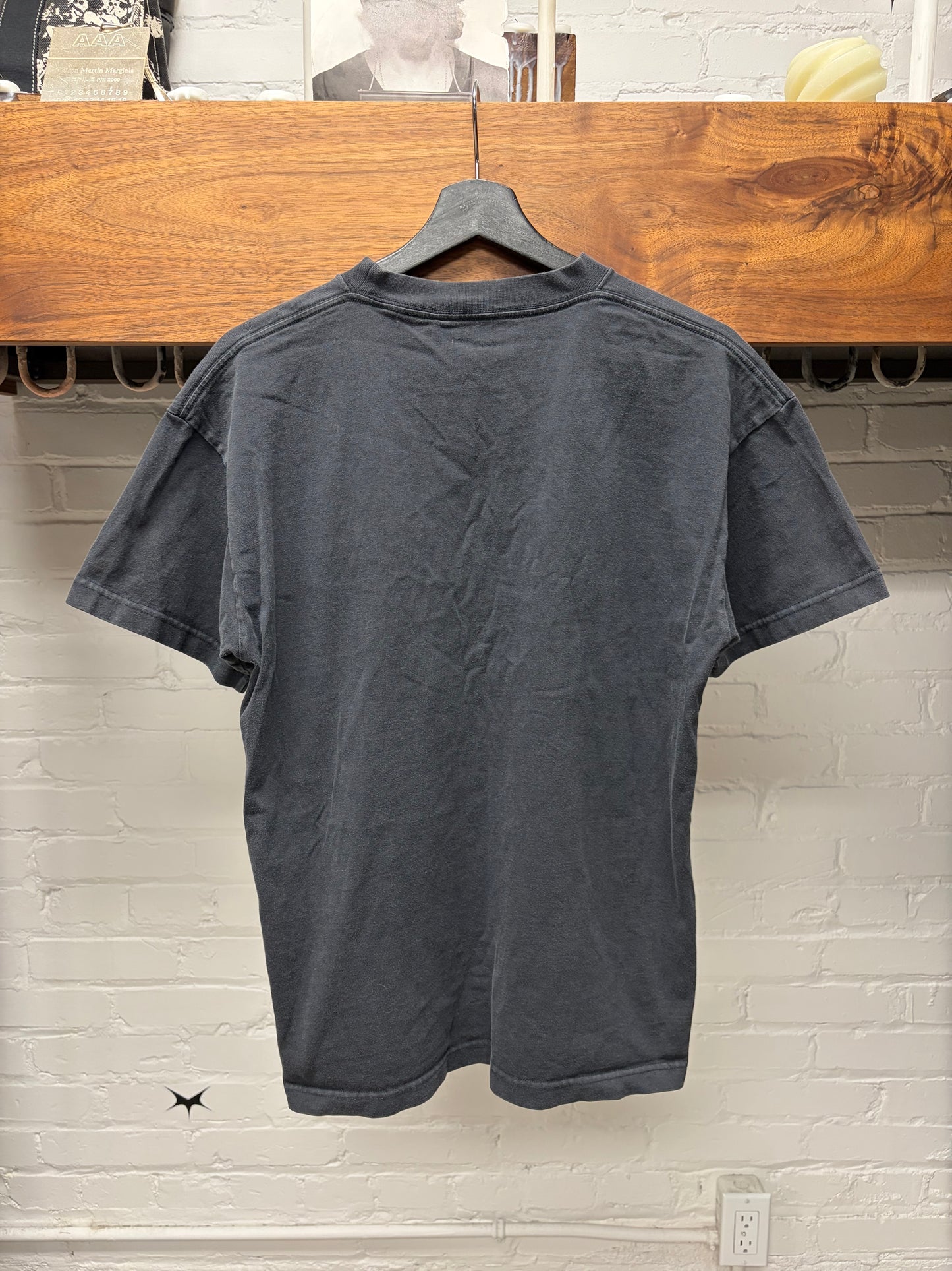 2022 Balenciaga ‘BB Crest’ Embroidered Logo Black Crped Fit T-Shirt