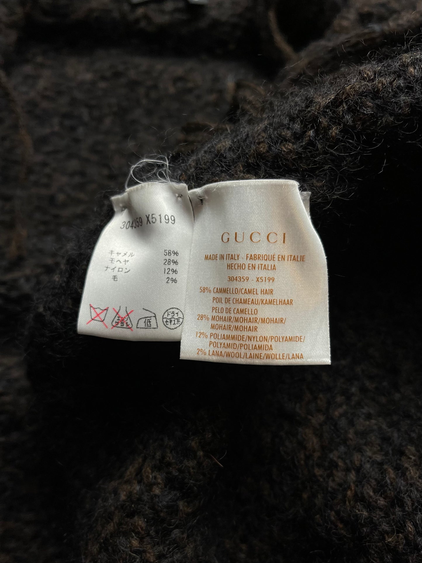 Gucci Camel Hair Shawl Knit Cardigan By Tom Ford