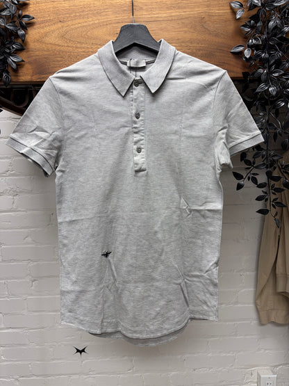 SS2004 Dior Homme by Hedi Slimane ‘Strip’ Grey Bee Embroidered Logo Polo